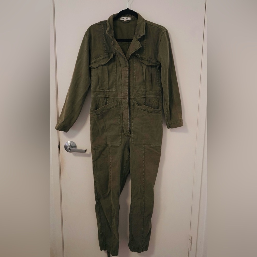 Alex Mill Khaki Green Utility Jumpsuit